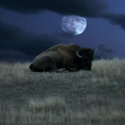 where do bison sleep