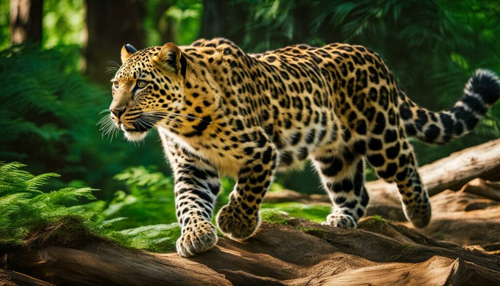 Amur leopard in its natural habitat