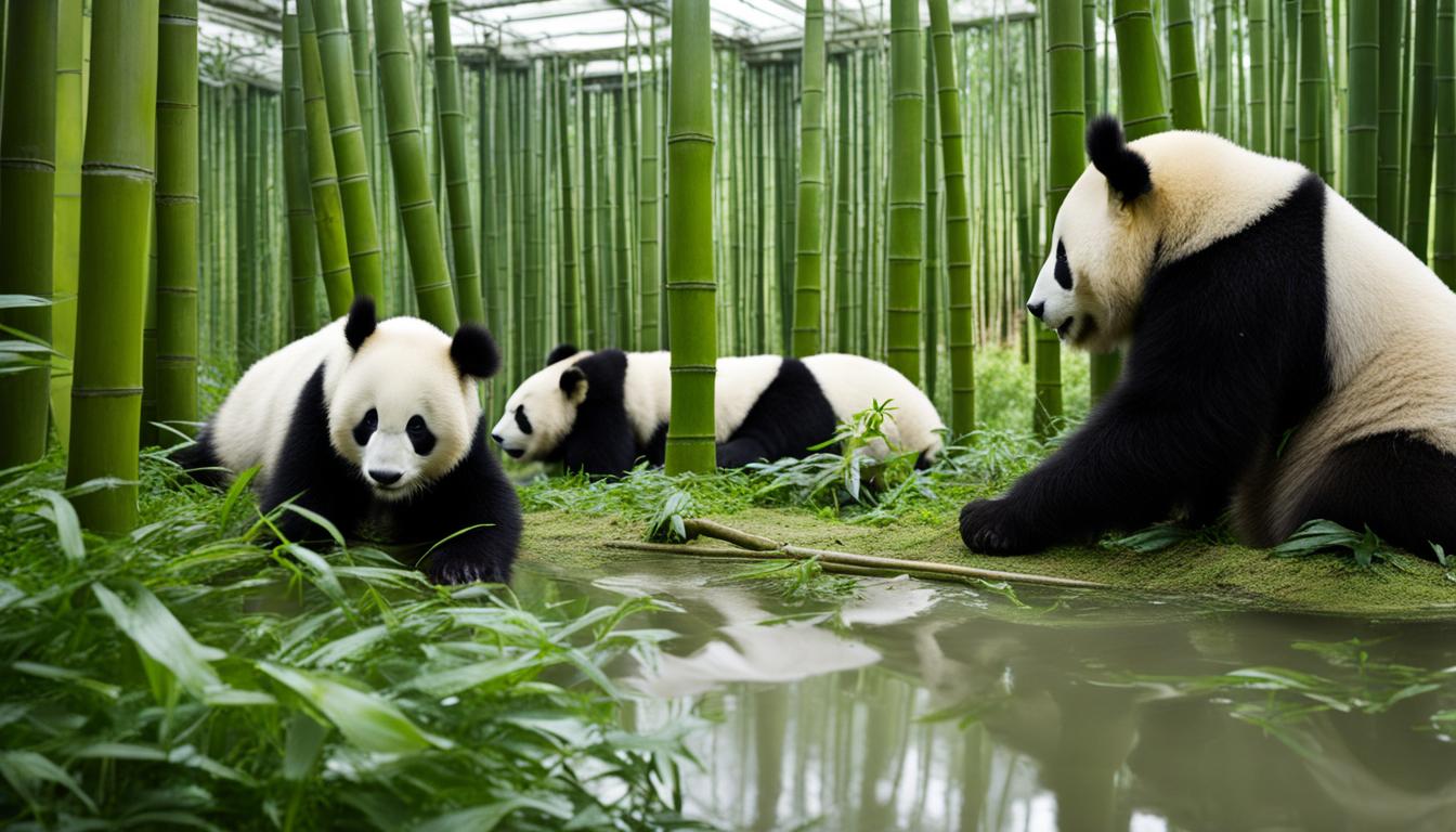 What are the key conservation efforts to protect giant pandas?