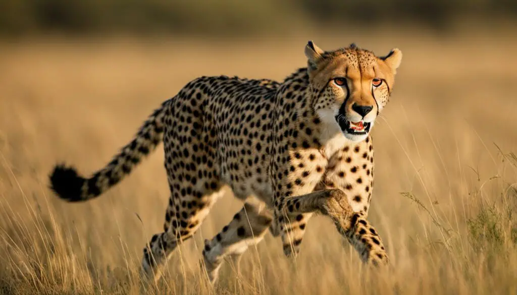 How far can cheetahs sprint in a chase, and how do they conserve energy?