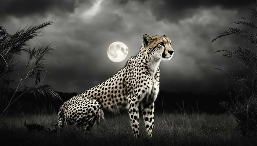 How do cheetahs adapt to hunting at night?