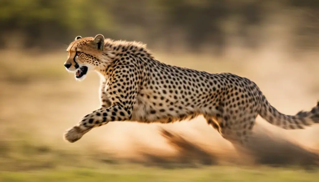 How far can cheetahs sprint in a chase, and how do they conserve energy?