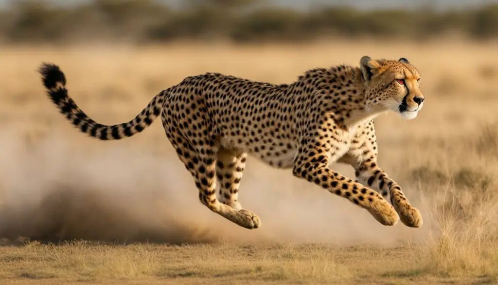 How far can cheetahs sprint in a chase, and how do they conserve energy?