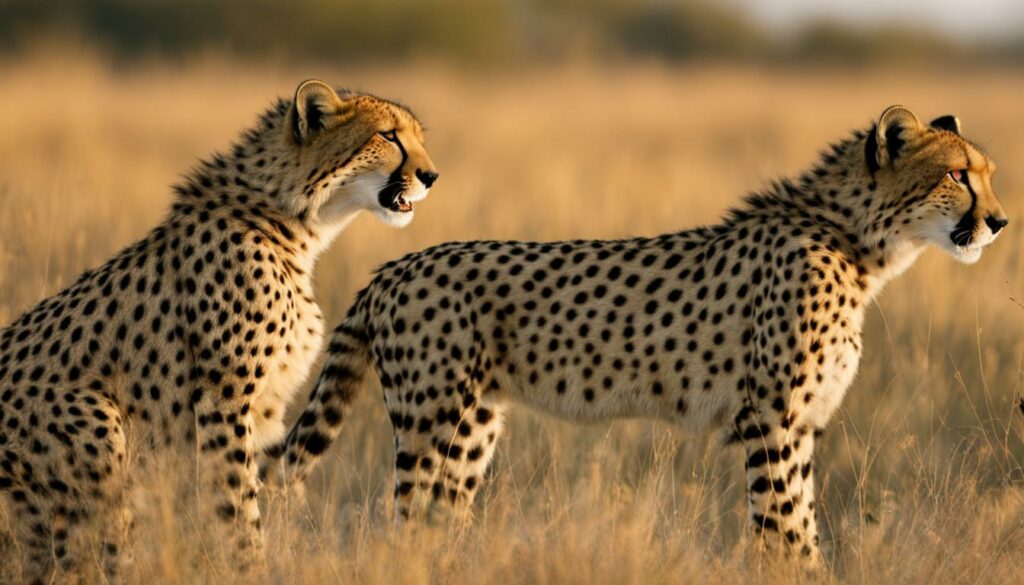 Cheetahs communicating in their natural habitat