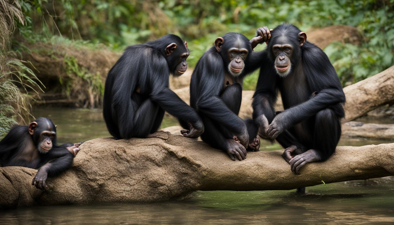 How do chimpanzee groups function, and what are their dynamics?
