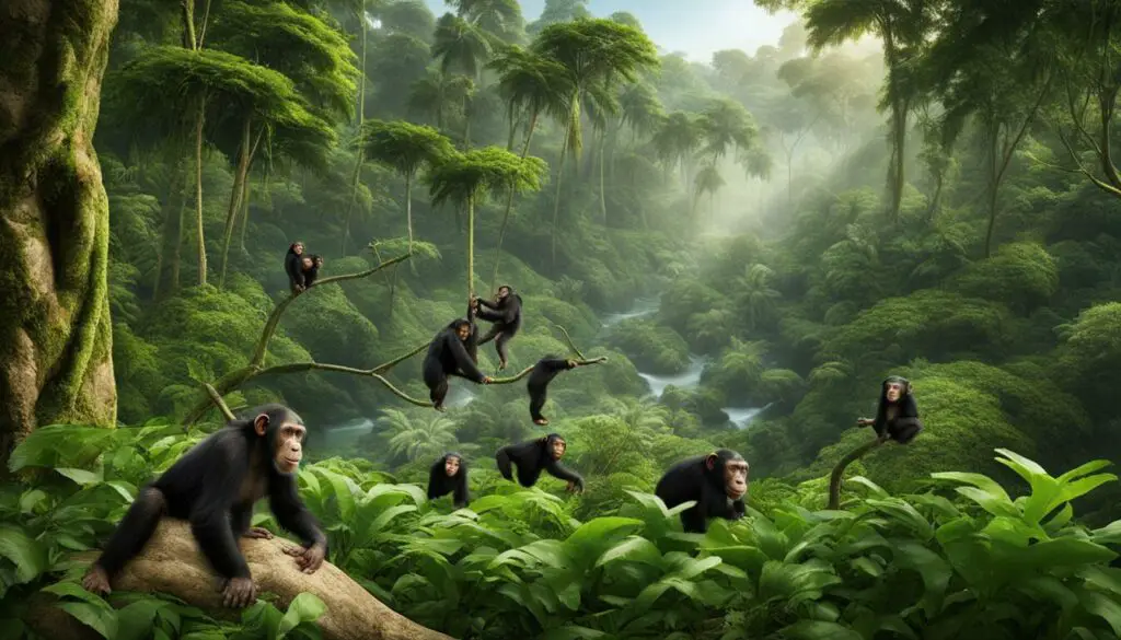 Where can chimpanzees be found in the wild?