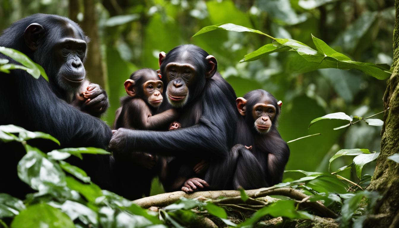 How do chimpanzees reproduce, and what is their reproductive cycle?