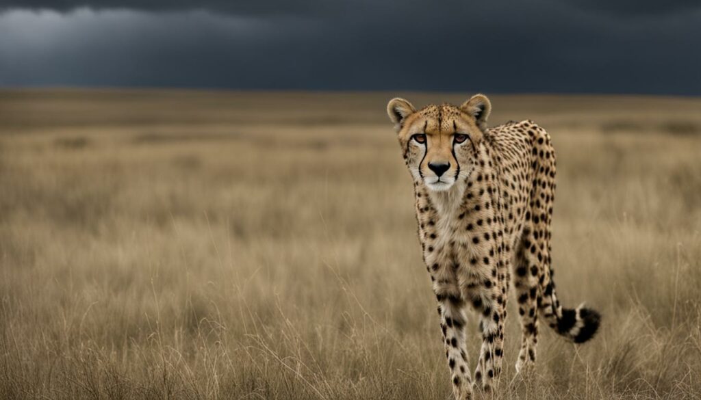 Endangered cheetah in the wild