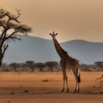 How are giraffes affected by climate change in their habitats?