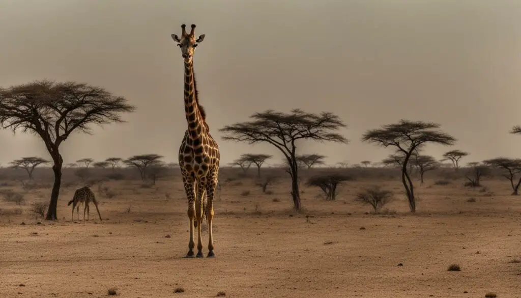 What are the primary threats facing wild giraffe populations?