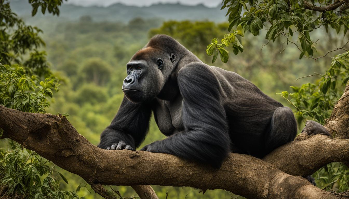 How are gorillas affected by climate change in their habitats?