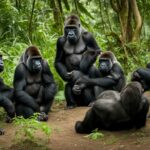 How are social hierarchies established in gorilla groups?