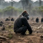 How is habitat loss impacting wild gorilla populations?