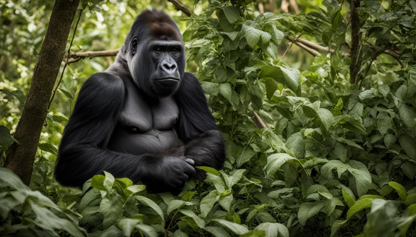 How do gorillas behave in the wild and in captivity?