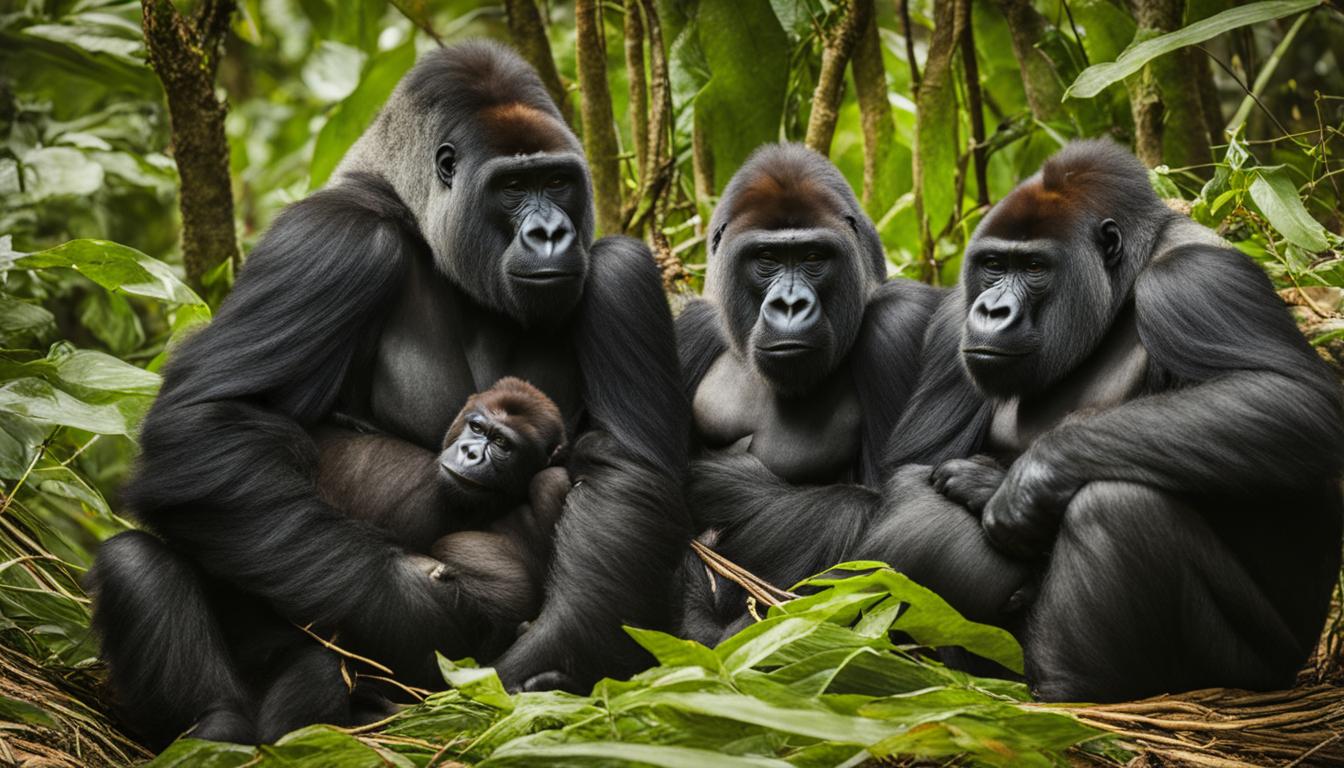 How and where do gorillas build their nests for rest?