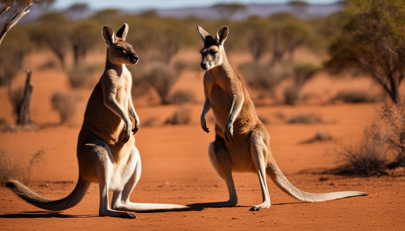 Kangaroo boxing behavior