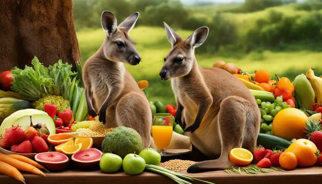 Do kangaroos eat foods other than their typical diet?