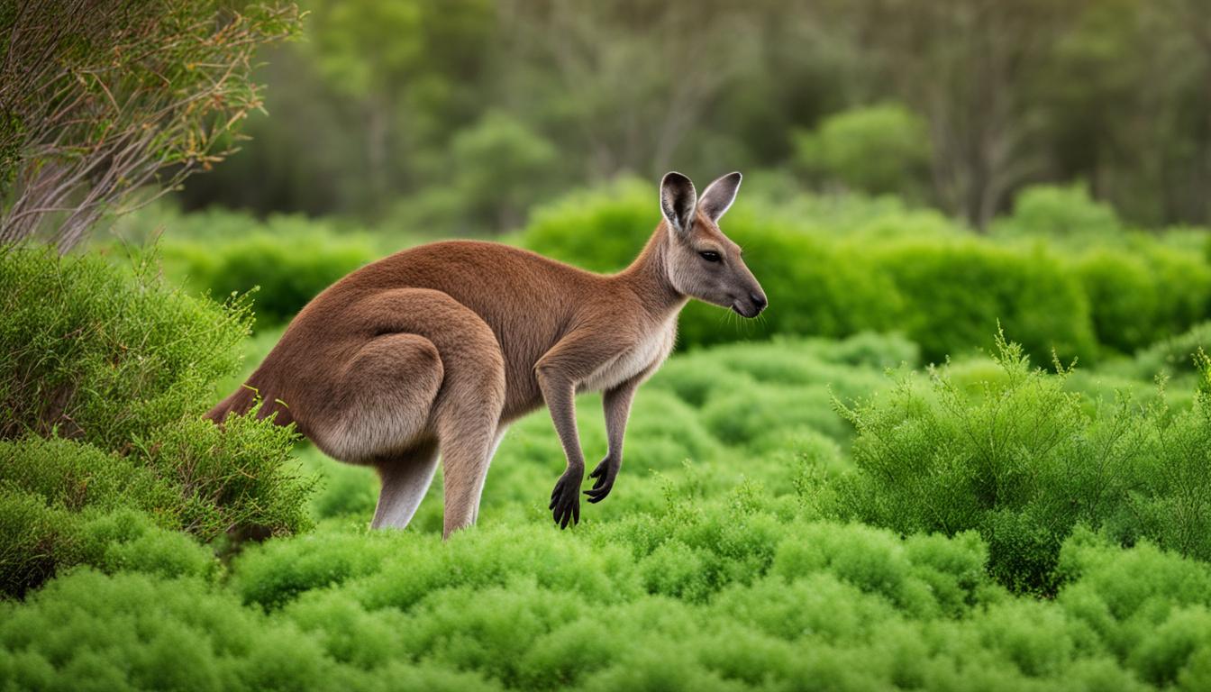 What do kangaroos typically eat, and how do they feed?