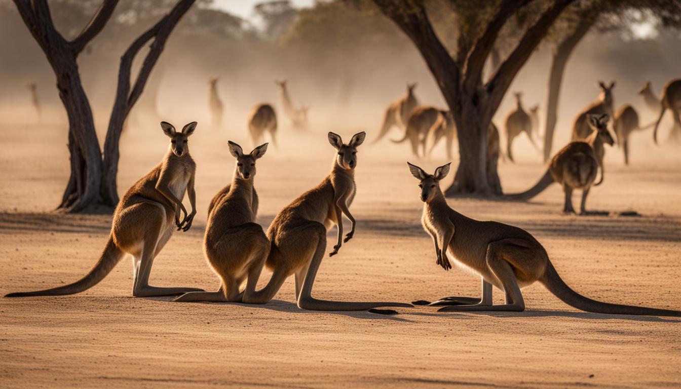When is the mating season for kangaroos, and what happens during it?