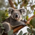 What do koalas typically eat, and how do they feed?