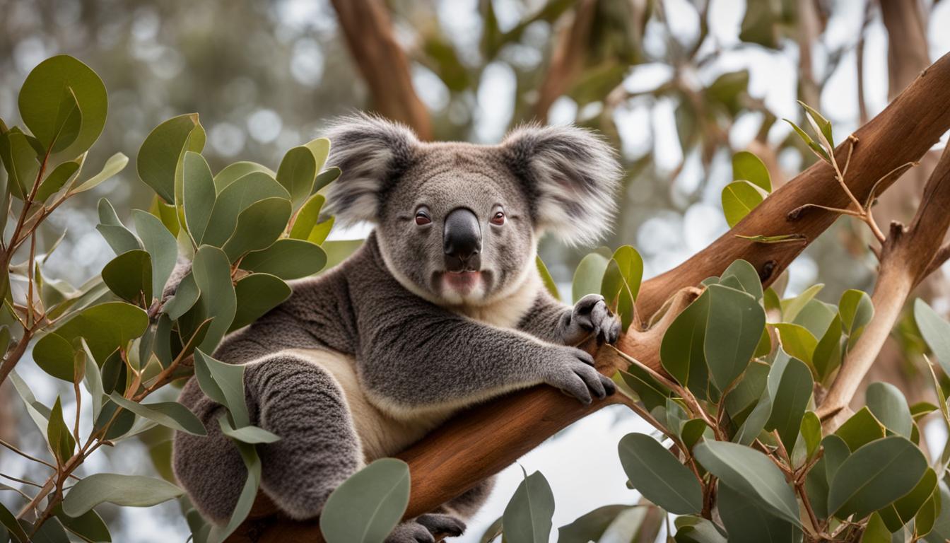 What do koalas typically eat, and how do they feed?
