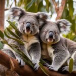What roles do different family members play in a koala group?