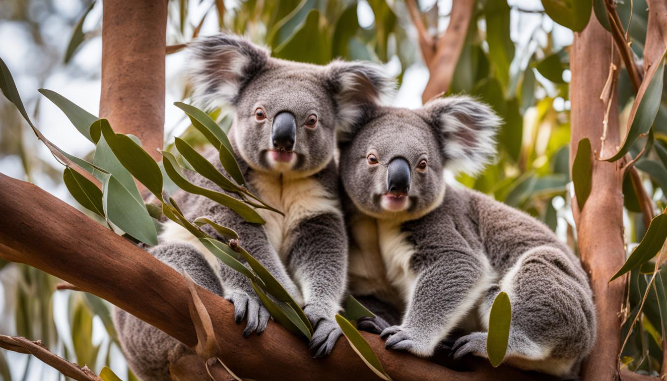 What roles do different family members play in a koala group?