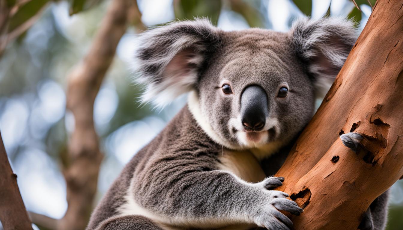 How do koalas adapt to life in trees and their arboreal lifestyle?