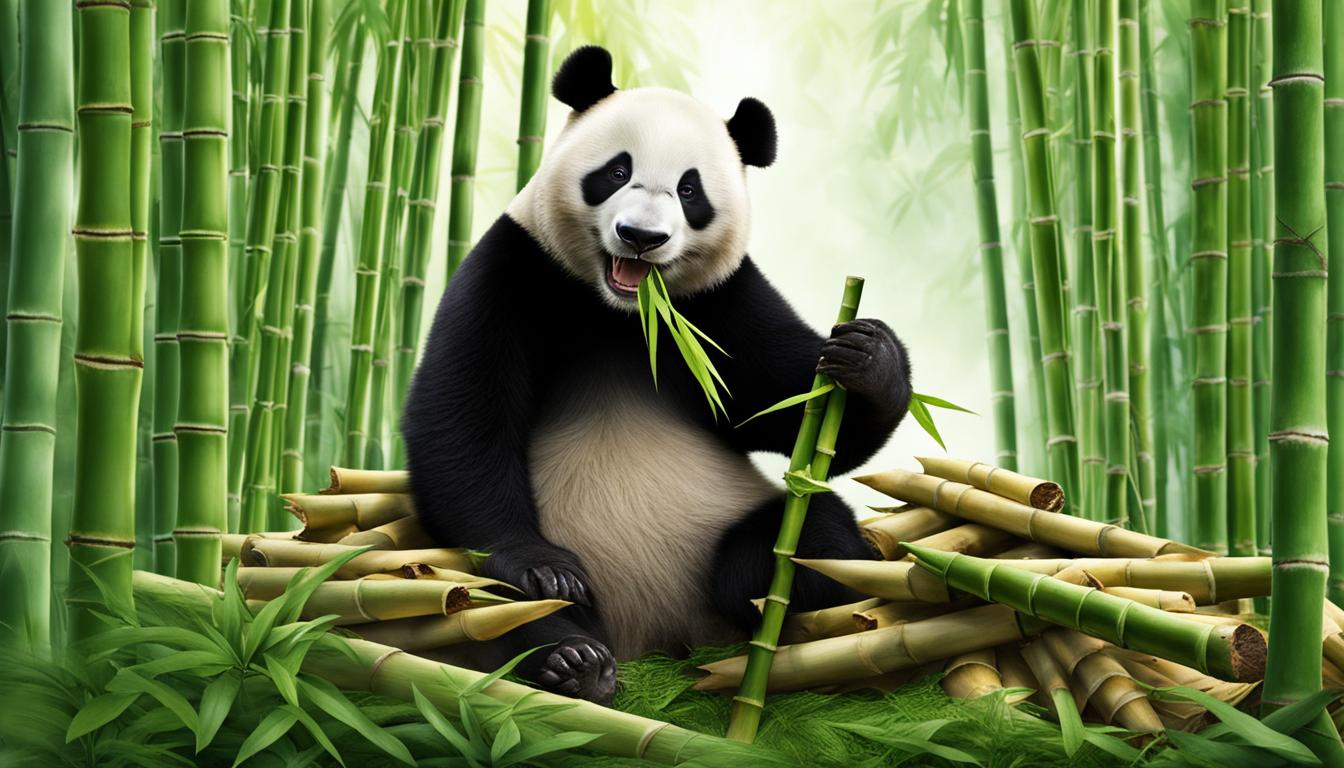 How much bamboo do giant pandas consume daily?