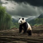 How do human-panda conflicts impact giant panda populations?