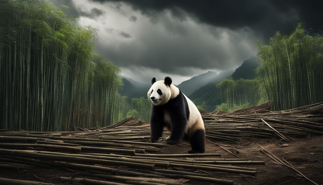 How do human-panda conflicts impact giant panda populations?
