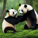 How do giant pandas reproduce, and what is their reproduction cycle?