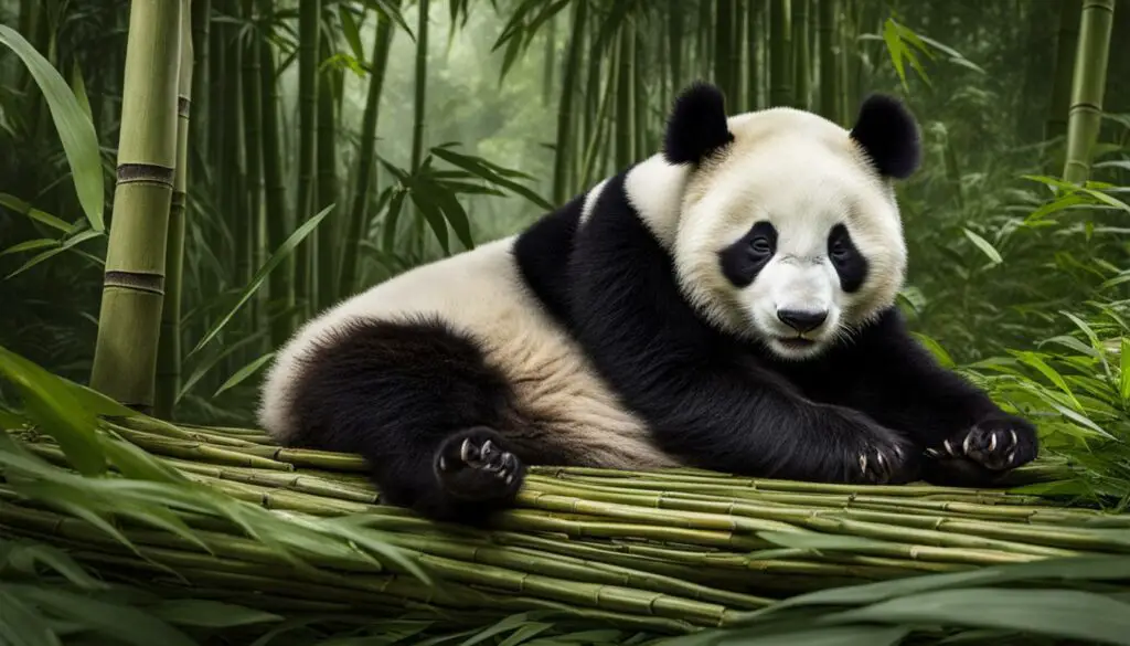 What is the process of giant panda birth and raising cubs?