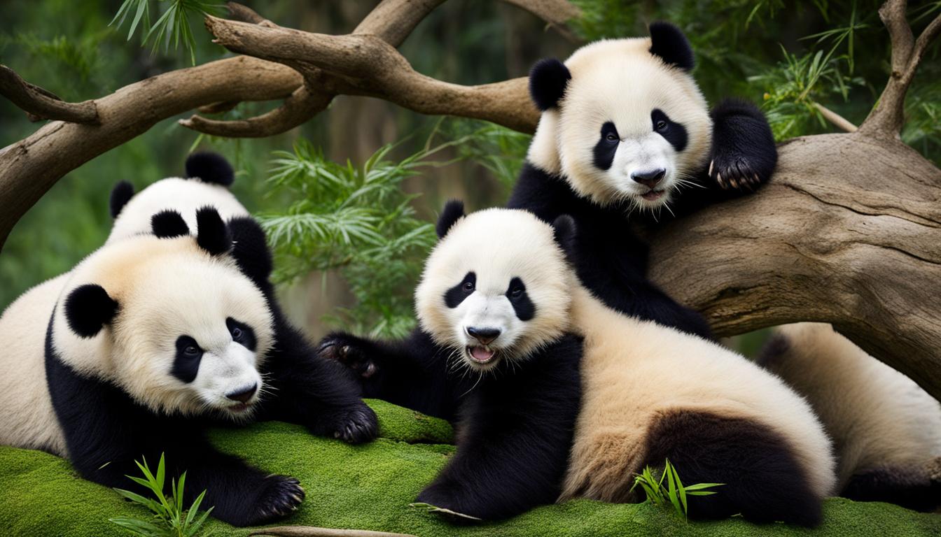 What is the social structure of giant panda groups?