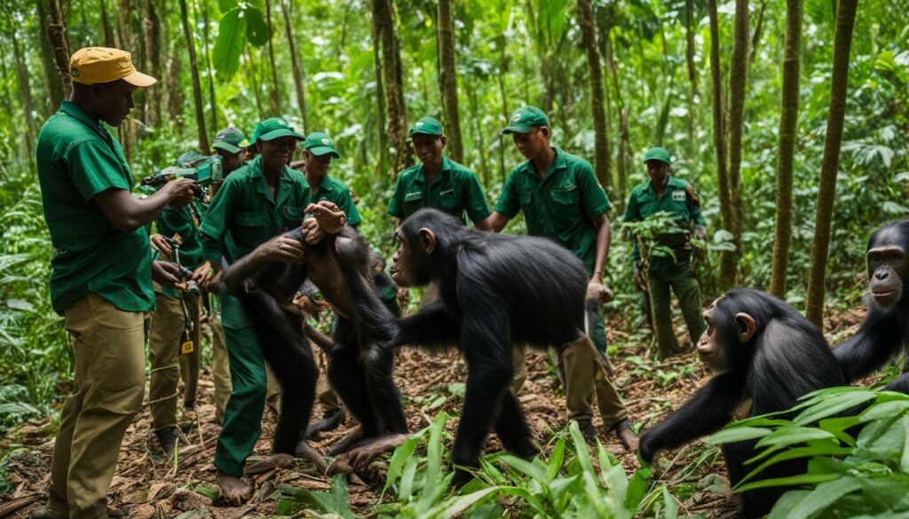 collaboration with government agencies in the recovery of chimpanzees