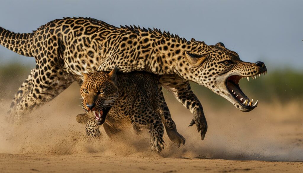 crocodile attacks on leopards