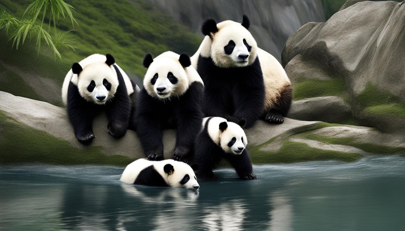 What are the primary threats facing wild giant panda populations?