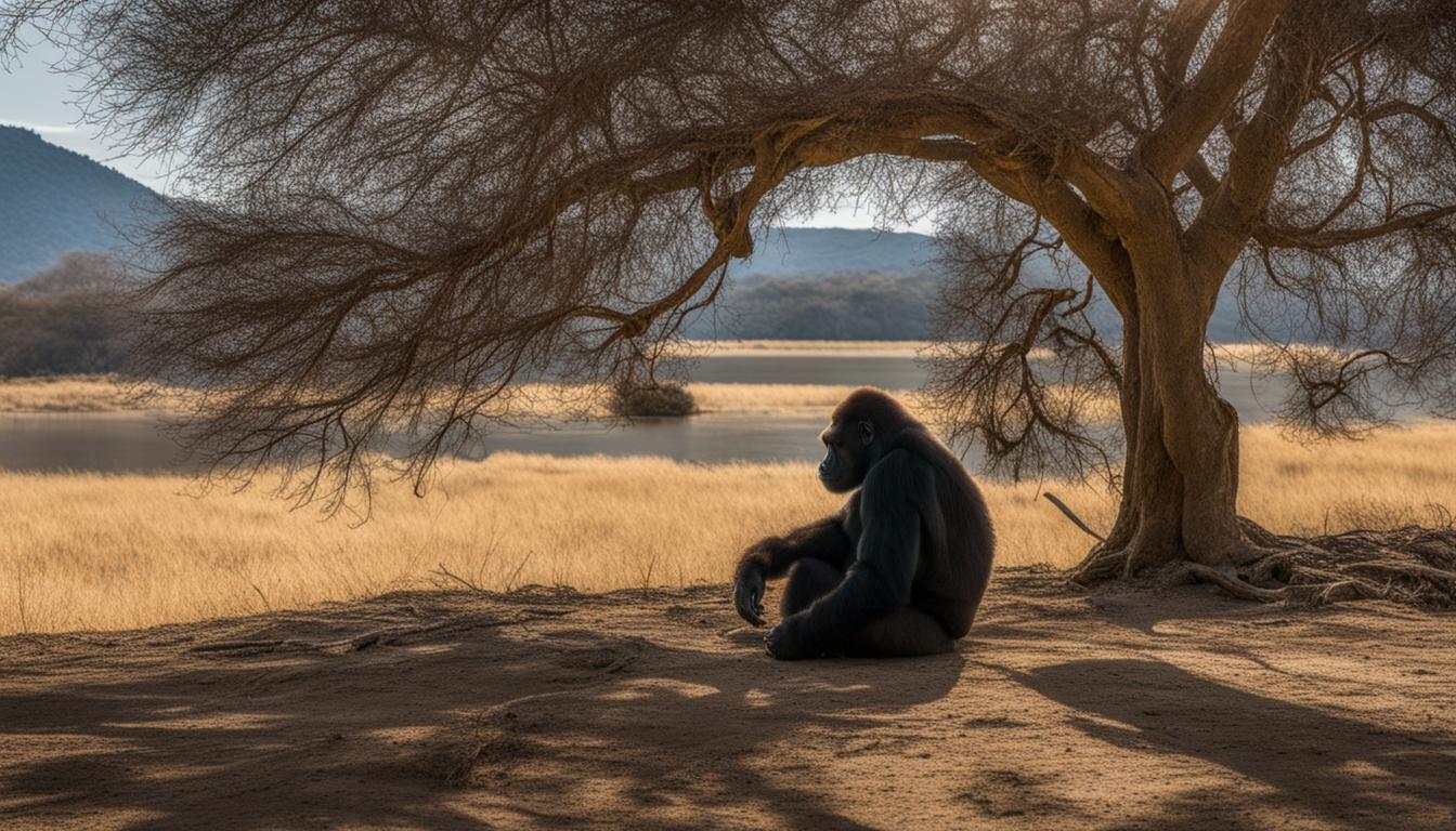 How are gorillas affected by climate change in their habitats?