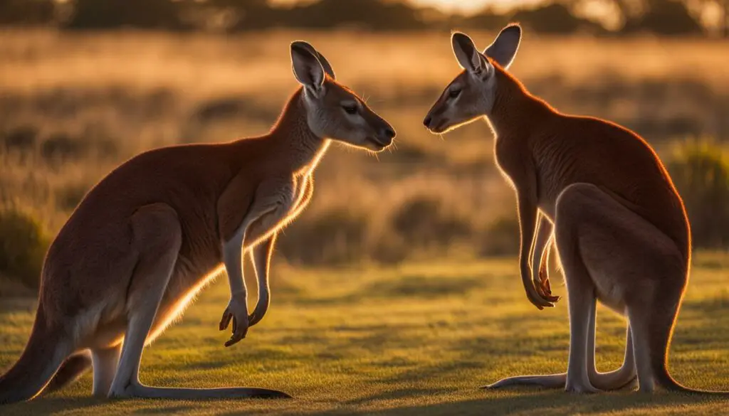 red kangaroo courtship