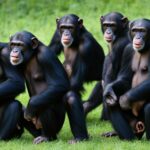 How are social hierarchies established in chimpanzee groups?