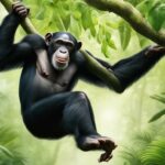 How do chimpanzees behave in the wild and in captivity?