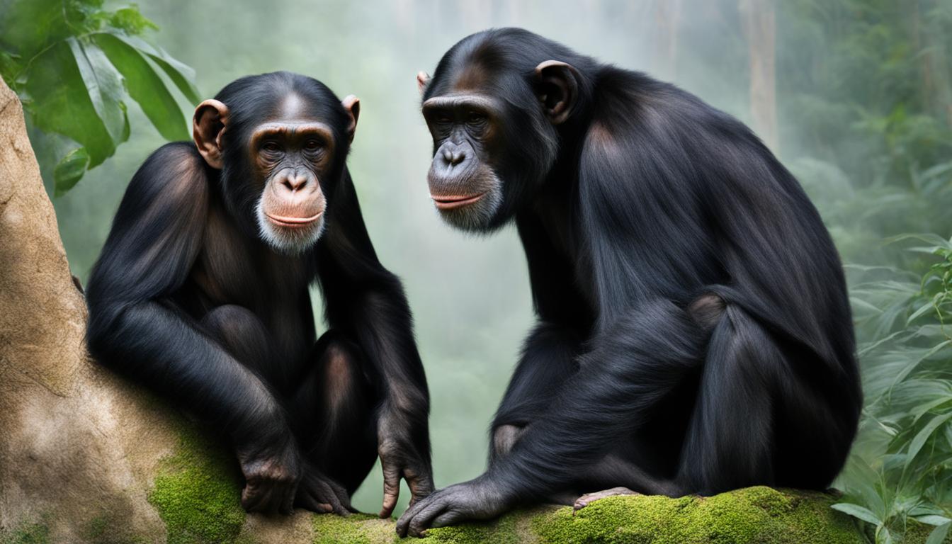 How do chimpanzees convey information and social cues in their habitat?