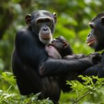 How do chimpanzees mate and reproduce in the wild?