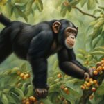 What do chimpanzees typically eat, and how do they forage?