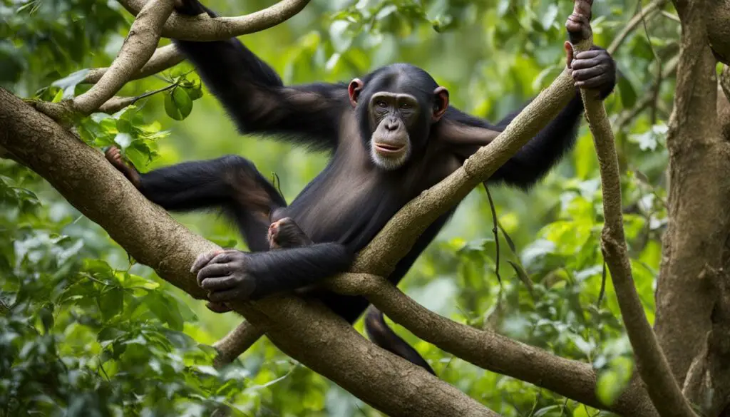 Do chimpanzees hunt, and what are their hunting strategies?