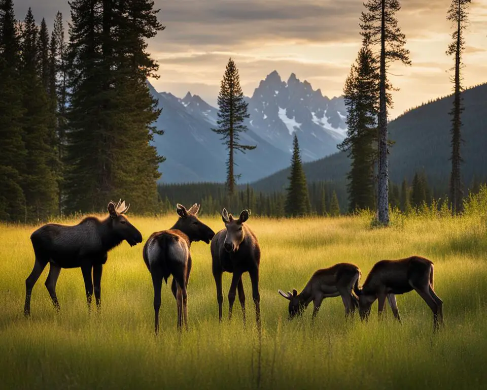 Moose calves in their natural habitat