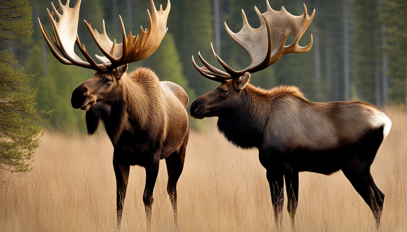 How can you tell the difference between a moose and an elk?