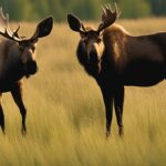 How do you tell the difference between a moose and an elk?