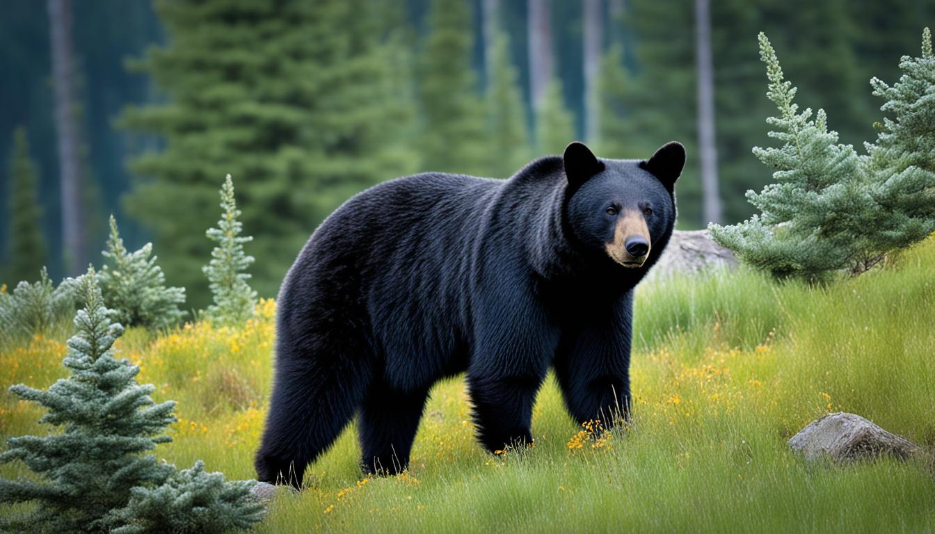 What is the range of the American black bear?