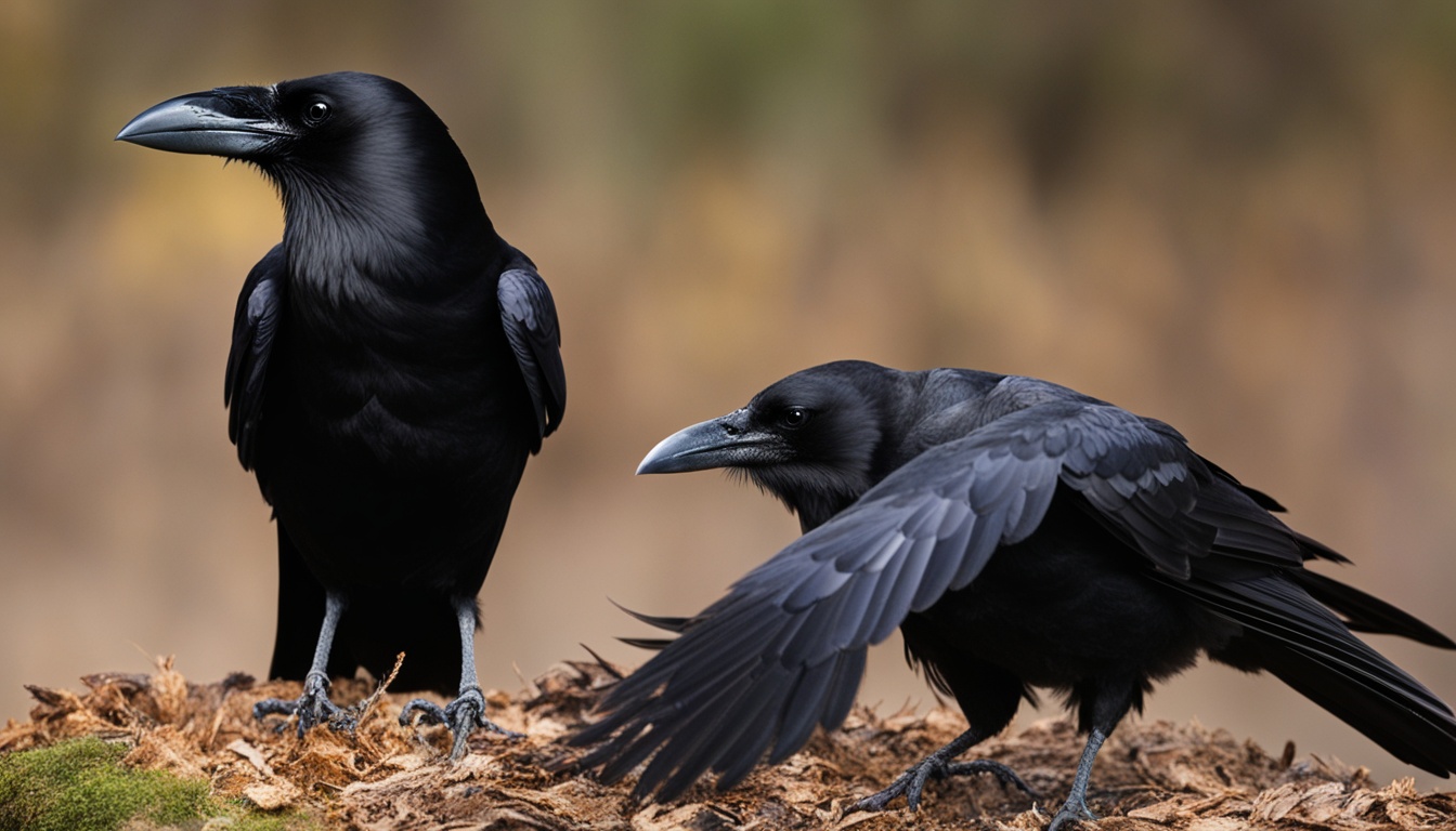 How do you tell the difference between a raven and a crow?